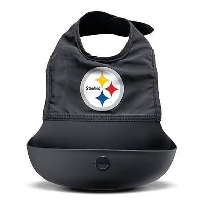 Smilo Silicone Bib - Officially Licensed NFL Fabric & Silicone Baby Bib with Crumb Catcher for Babies and Toddlers