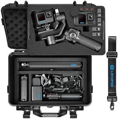Lekufee Waterproof Hard Carrying Case for GoPro Fluid Pro AI 3-Axis Gimbal Stabilizer, Gopro Hero 13/12/11/10/9 Camera, Mission 1 PRO,Media Mod, and other Accessories(Case Only)