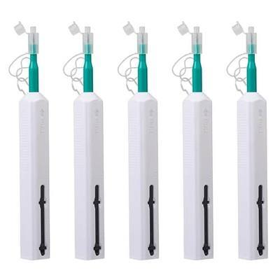 Fiber Optic Pen Cleaner for SC/ST/FC, 2.50mm UPC/APC Ferrule Cleaner,One-Push Fiber Optic Cleaning Tool with Extendable Probe (2.38” to 3.63”), 800+ Cleans per Unit, Anti-Static - 5 Pack