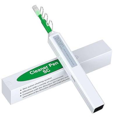 Fiber Optic Pen Cleaner for SC/ST/FC, 2.5mm UPC/APC Ferrule Cleaner,One-Push Fiber Optic Cleaning Tool with Extendable Probe (2.38” to 3.63”), 800+ Cleans per Unit, Anti-Static,- 1 Pack