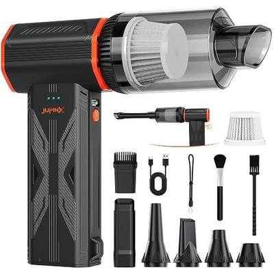 Compressed air Duster & Small Vacuum,150000RPM 3in1 Computer Vacuum Cleaner | compressed air vacuum with brushless motor,3-speed/multiple nozzles,for cleaning car, keyboard, computer, Storage Bag Sealing