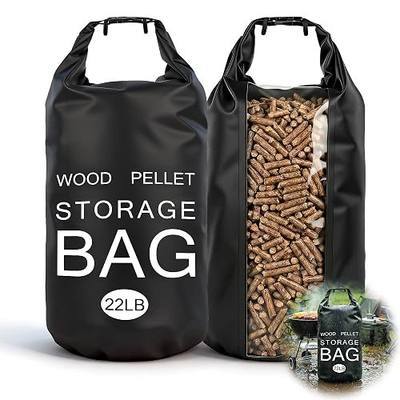 2 Pack 22LB Waterproof Wood Pellet Storage Bags with Handles | Smoker Pellet Storage Bin Bag, Wood Pellet Container for Smoker, BBQ Grill, Pizza Oven, Charcoal, Wood Chips & Heating Fuel