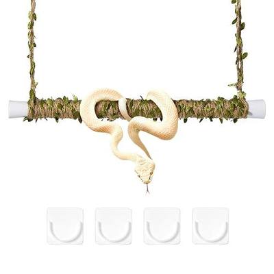 Snake Enrichment Climbing Stick, 19.7-35.4 Inch Adjustable Climber for Corn Snakes,Swing Climbing Toy for Snakes, Ball Python Tank Accessories, Snake Tank Decor (19 Inch)
