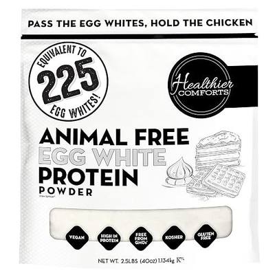 Healthier Comforts Animal-Free Egg White Protein Powder | Make Vegan Egg Omelets, Angel Food Cake, Meringue, Protein Shakes | Whips and Binds Just Like Traditional Egg Whites (40 oz)