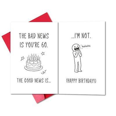 LYMEQING Funny Double-Sided 60th Birthday Card for Him Her Men Women, Hilarious Double-Sided Birthday Card for Someone Turning 60 Years Old