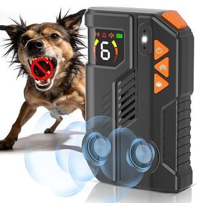 Anti Barking Device for Dogs with AI Detection IPX6 Rechargeable 6x3 Levels | AI Detection 2 Enhanced Emitters 6 Sensitivity 3 Intensity 4 Modes IPX6 2200mAh Rechargeable Up to 60 Days 15M Range