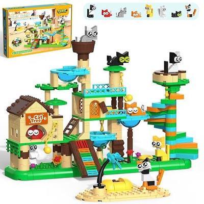 Cat Tree Building Set, 543 Pieces DIY Miniature Cat Climbing Tower Toy with Colorful Kitten Figures, Cute Animal Brick Toy Room Decor, Birthday Gift for Kids Ages 6+