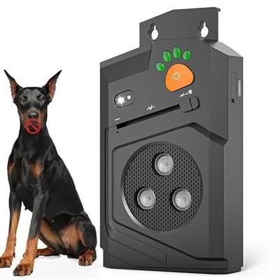 Automatic Anti Barking Device for Dogs, Ultrasonic Dog Bark Deterrent with 3 Emitters, 50Ft Range, No Shock Barking Silencer, IP66 Waterproof for Outdoor & Indoor