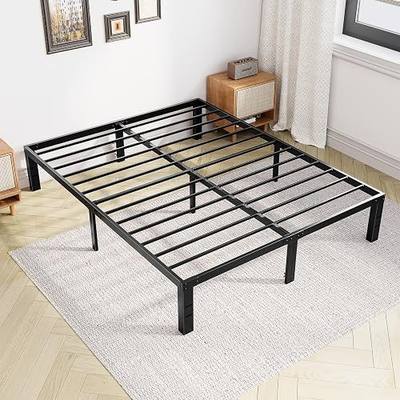 DUMOS Queen Size 12" Bed Frame - Metal Platform Bed Frame Mattress Foundation with Steel Slat Support, No Box Spring Needed, Storage Space Under Base, Easy Assembly, Black