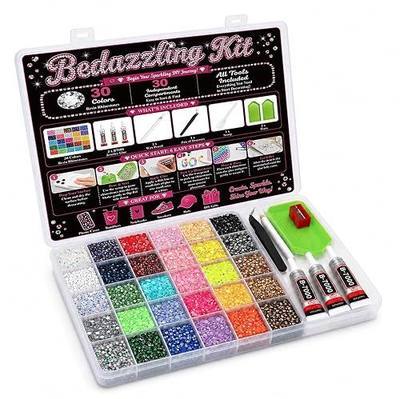 Lizuart Bedazzling Kit, 30000 Pcs Bedazzler Kit with Rhinestones and Tools | 3mm Flatback Rhinestones Set, 30 Colorful Diy Resin Rhinestone Kit, Resin Jelly Rhinestones for Bedazzling for Crafting