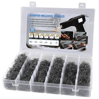 3000PCS Plastic Welding Staples 0.6/0.8mm – 6 Types Hot Stapler Kit for Car Bumper, Dashboard & Lamp Holder Repair – Stainless Steel Welder Staples for Plastic Welding Gun