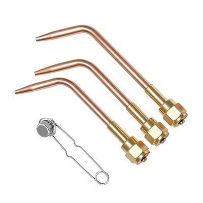 W-1 Series Welding Tips for 100 Series Victor Torch Handles | Oxy Acetylene Welding Nozzle Replacement, Sizes 1, 2 and 3(3PACK), Welding/Brazing Torch Tips with Flint Striker