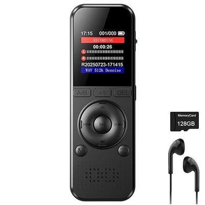 128GB Digital Voice Recorder with Playback Voice Activated Recorder with Noise Reduction A-B Repeat for Lectures Meeting Classes Interviews