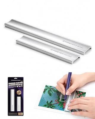 ForeverYoung Diamond Painting Aluminum Alignment Ruler, 2-Pack, 4 & 6 Inch | Ergonomic Diamond Art Accessories and Tools for Beginners, Keeps Drills Aligned & Easy Lift for Clean Results