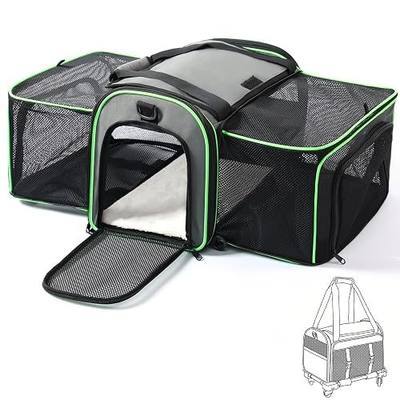 Gardner Pet Expandable Cat Carrier Airline Approved (18x12x12 in), 2-Side Square Extension Pet Travel Carrier for Medium Cats up to 15 lbs, Mesh Soft-Sided Cat Carrier Bag