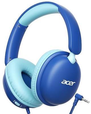 Acer Kids Headphones with Cord for School,74/85dB Volume Limit, Over Ear Headphones for Kids Toddler Girls Boys, Foldable 3.5mm Jack Wired Headphone for Tablet/Computer/Travel/Chromebook, Blue Cyan