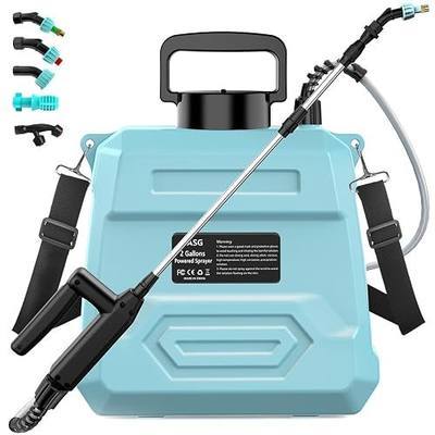 2 Gallon Battery Powered Garden Sprayer, 7.4V Powerful Electric Pump Sprayer, Weed Sprayer with USB Rechargeable Handle, 5 Mist Nozzles, Retractable Wand, Adjustable Strap for Lawn, Yard