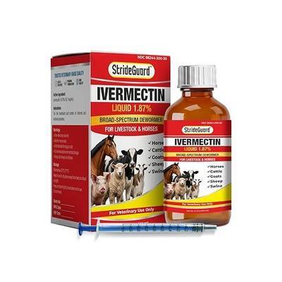 Dewormer for Horse, Dewormer for Goat and Cattle & More, Ivermectin Liquid for All Wormers, Tapeworms, Roundworms & Hookworms