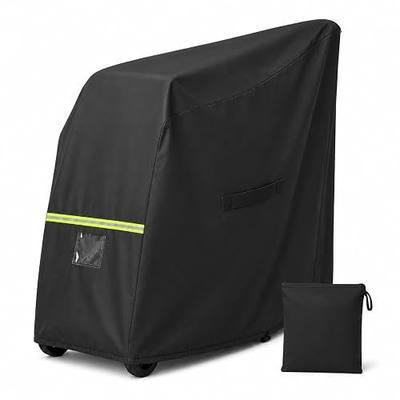 Stroller Cover, Waterproof Outdoor Stroller Storage Cover for Most Large Strollers, Dustproof UV-Resistant Cover with Reflective Strip, Adjustable Bottom Drawstring, Windproof Buckles & Storage Pouch