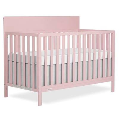 Fisher-Price Meadowbrook 4-in-1 Convertible Full Size Baby Crib, Wooden Nursery Furniture, Converts to Toddler Bed with Guardrail, Daybed & Full-Size Bed, Greenguard Gold & BSA Certified, Pink