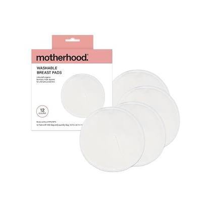 Motherhood Maternity Washable Nursing Pads – Reusable Bamboo Breast Pads for Breastfeeding, Leak Proof & Ultra Absorbent, Soft & Discreet, Includes Wet/Dry Bag & Laundry Bag, 12 Pack
