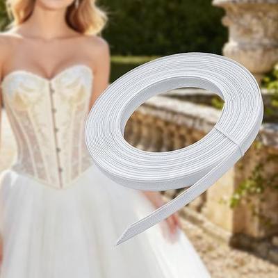 Boning for Sewing, High-Density Sew-Through Corset Boning, White | 12mm x 10Yards, Wash-Resistant, Stronger Support for Couture, Bridal Wear, Corsets, Bodices, Dresses, Skirts, Hats, Bags