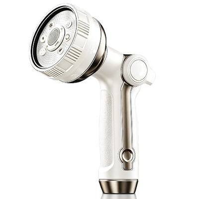 Garden Hose Nozzle Heavy Duty Metal Water Hose Sprayer | Heavy Duty Metal Spray Nozzle With Thumb Control. Japanese-style Design & 8 Spray Patterns For Different Blooming Seasons