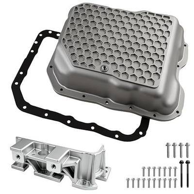 Upgraded aluminum Engine Oil Pan with Stent & Magnetic Drain Plug & Gasket Compatible with Hyundai Sonata, Santa Fe, Tucson & Kia Optima, Sportage, Rondo, Magentis, Forte Replaces 2151025053