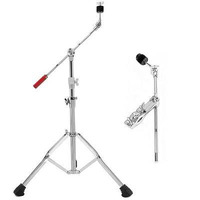 Heavy-Duty Boom Cymbal Stand with Extension Arm and Clamp Mount | Convertible Boom/Straight Stand, Adjustable Hardware with Double Braced Legs for Heavy Ride, Crash and Splash Cymbals