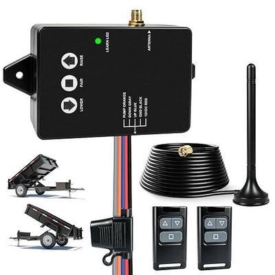 CT621 Wireless Dump Trailer Remote Kit, 12V Hydraulic Control | Upgraded Cordless Controller, for 3-Wire/4-Wire Trailers, Hydraulic Pumps, Lift, Winch, Tilt