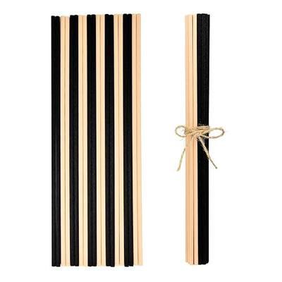 20 Pcs Reed Diffuser Sticks 10 Inch x 3mm Fragrance Diffuser Replacement Refill Sticks for Home Office Essential Oil 10 Black and 10 Natural