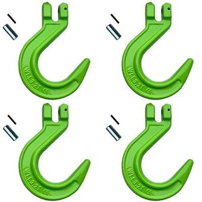 Lyplus 4 Pack 3/8" G80 Clevis Foundry Hook, 7055 LBS WLL for Towing & Rigging | Drop Forged G80 Alloy Steel, 7055 LBS WLL. Ideal for towing, recovery, lifting, rigging and transport chains.