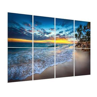 Olanglab Art Acoustic Panels, 48" x 32" Sound Absorbing Wall Panels for Decorative Acoustic Wall Panels 8 Pack Soundproof Wall Art, Beach