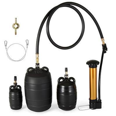 Inflatable Pipe Plug Kit, 2" 3" 4" Sewer Test Balls with Floor Pump | Extension Hose, PVC-Coated Steel Safety Cable & Dual Carabiners for Plumbing Pressure Testing, Drain Testing & Pipe Blocking