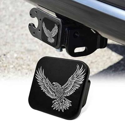 2 Inch Bald Eagle Flying Trailer Hitch Cover Rubber Receiver Tube Plug Cap, Tow Hitch Cover Dust-Proof Trailer Hitch Covers for Men Women Towing Accessory for Trucks Cars