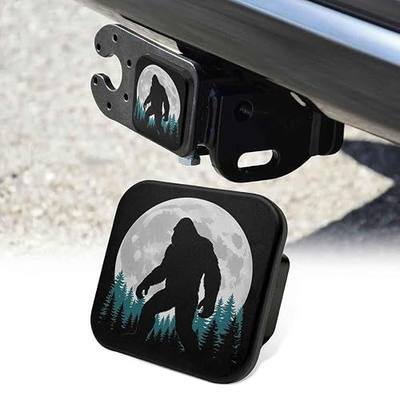 Trailer Hitch Cover 2 Inch Square Receiver Hitch Cover Rubber Tube Plug, Sasquatch Forest Truck Hitch Covers Anti-Rust Dust Cover for Pickup Towing