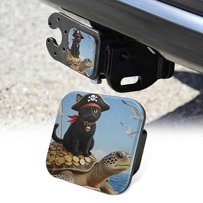 2" Trailer Hitch Cover Rubber Receiver Tube Cap Trailer Hitch Covers for Trucks, Pirate Cat Turtle Tow Hitch Covers Weatherproof Towing Plug Insert for Cars