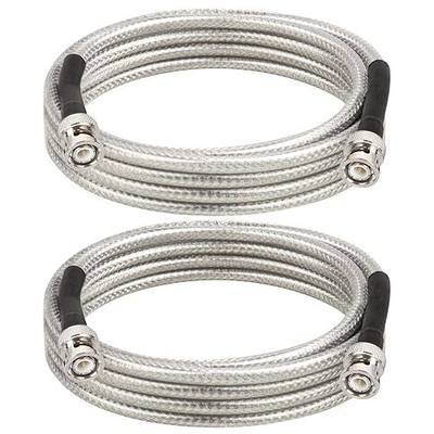 XRDS -RF BNC Male to BNC Male Cable 6FT 2PCS, RG58 Coaxial Cable, Solid Copper Core, Double Shielded Low Loss RF Cable for CCTV, Video, Radio, Oscilloscope, Test Equipment