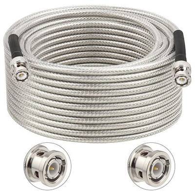 XRDS -RF BNC Male to BNC Male Cable 50FT, RG58 Coaxial Cable, Solid Copper Core, Double Shielded Low Loss RF Cable for CCTV, Video, Radio, Oscilloscope, Test Equipment