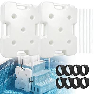 2Pack Pool Ladder Weights for Above Ground Pools, 96lbs HDPE Pool Step Weights - Reusable Sand-Fillable Universal Sand Bags, Step Anchors for Above Ground Swimming Pool Stair Entry Systems