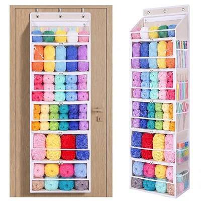 Over the Door Yarn Storage Organizer, 6-Tier Large Capacity Yarn Organizer | with Zippered Compartments & Mesh Pockets for Yarn, Needles and Crochet Hooks