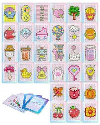 forever young Freestyle Mini Diamond Art Cards, Design A – Round, No Drills | Holographic Rainbow Effect for Diamond Art Beads,30 Sheets 3-Inch Freestyle Cards with Glue Diamond Art Accessories,No Drills