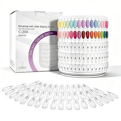 Upgraded Nail Color Swatches Nail Sample, Detachable 200 Nail Polish Color Display Book with Clear Nail Tips, C-200