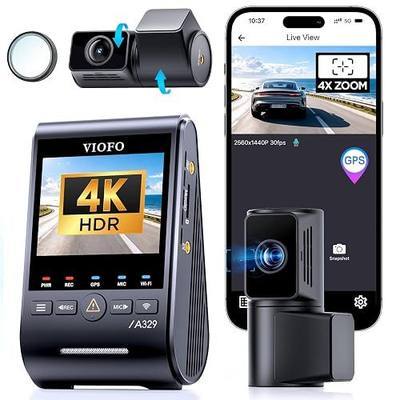 VIOFO A329T 4K 3CH Dash Cam Front Telephoto Rear, STARVIS 2 HDR, Wi-Fi 6 | 4K Front, 2K Telephoto & 2K Rear, All-Channel STARVIS 2 Sensors, Power-Saving Parking Mode, GPS & Up To 4TB SSD Support