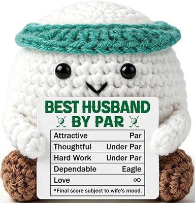 Golf Gifts for Husband from Wife Wedding Anniversary Birthday Gifts for Men | Funny Handmade Crochet Golf Gift for Husband Him, Romantic Present for Couple Hubby Spouse Christmas Positive Cute Decor
