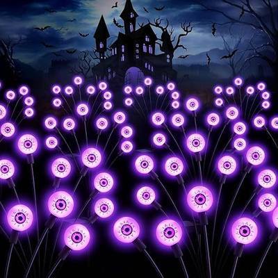 ASMAD Halloween Decorations Outdoor Solar Scary Eyeball Light,10Pack 80LEDs | Halloween Lights, Halloween Decor, Green Eyeball Swaying Lights, Solar Path Lights Waterproof for Garden/Patio/Party Decor