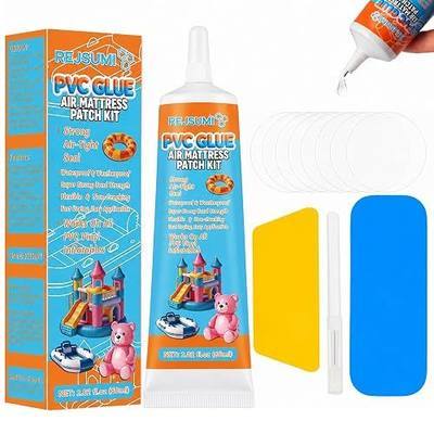 Air Mattress Patch Kit, Vinyl Pool Liner Repair Kit, Heavy Duty PVC Glue for Inflatables, Air Bed, Hot Tub, Bounce House, Pool Float, Kayak and PVC Boat, 60ml