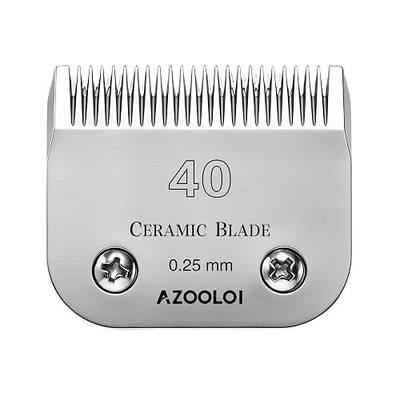 #40 Detachable Ceramic Pet Grooming Clipper Replacement Blade – 0.25mm(1/100") Cut, PVD Powder Metallurgy 440C Lower & Ceramic Upper, Fits Andis – for Extremely Close Shave & Surgical Prep