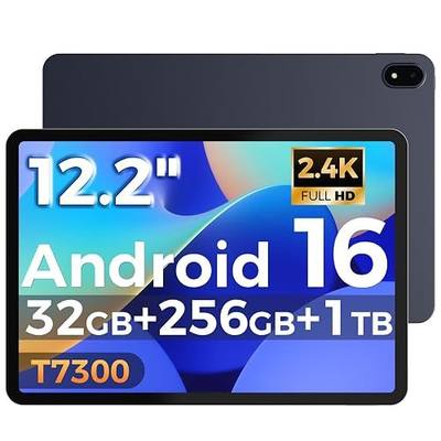 Android 16 Tablet, 12 Inch Large Tablet,T7300 Octa-core,32GB RAM +256GB ROM, 2400 * 1600IPS 2.4K Widevine L1, 10000mAh, 5MP+16MP, 5G WiFi & BT 5.3,IP54 Waterproof,Tablets with Stylus
