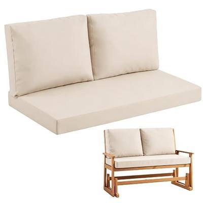 Outdoor Loveseat Cushion Set, 46" x 26" Patio Loveseat Cushions, Water-Resistant & Fade-Resistant Love Seat Cushions, Patio Chair Cushion for Bench, Swing and Couch, Beige